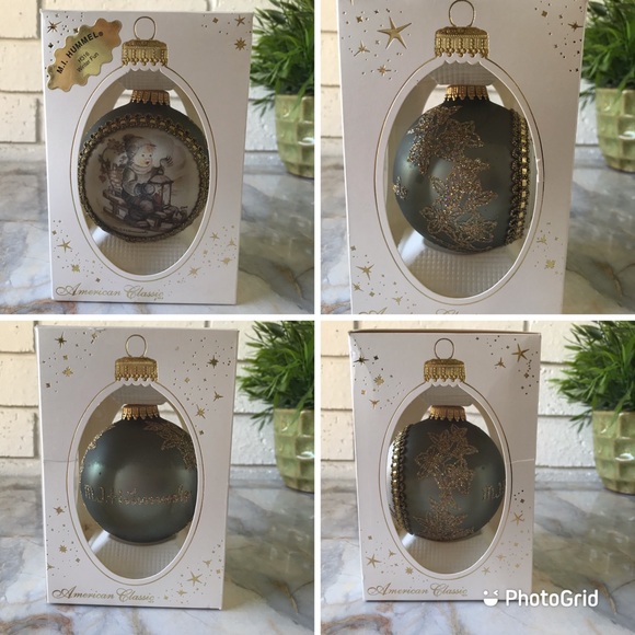 M.J. Hummell Christmas Ornaments Lot of 4 1998 Vintage Round Glass - Picture 8 of 10